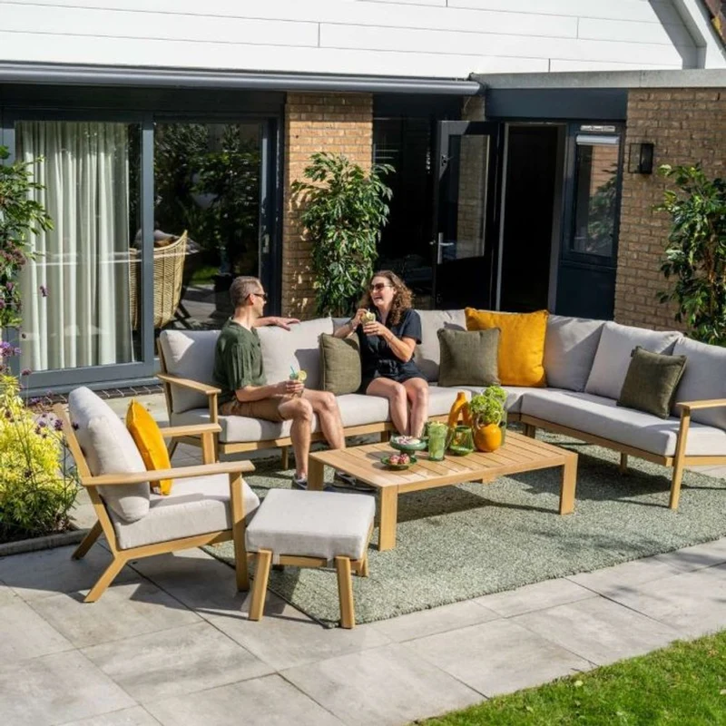 Garden Impressions Chicago lounge fauteuil natural teak look desert sand