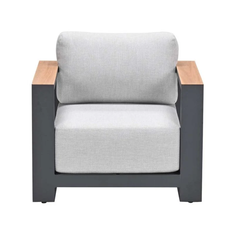 Garden Impressions Levanto lounge fauteuil carbon black valley sand light teaklook