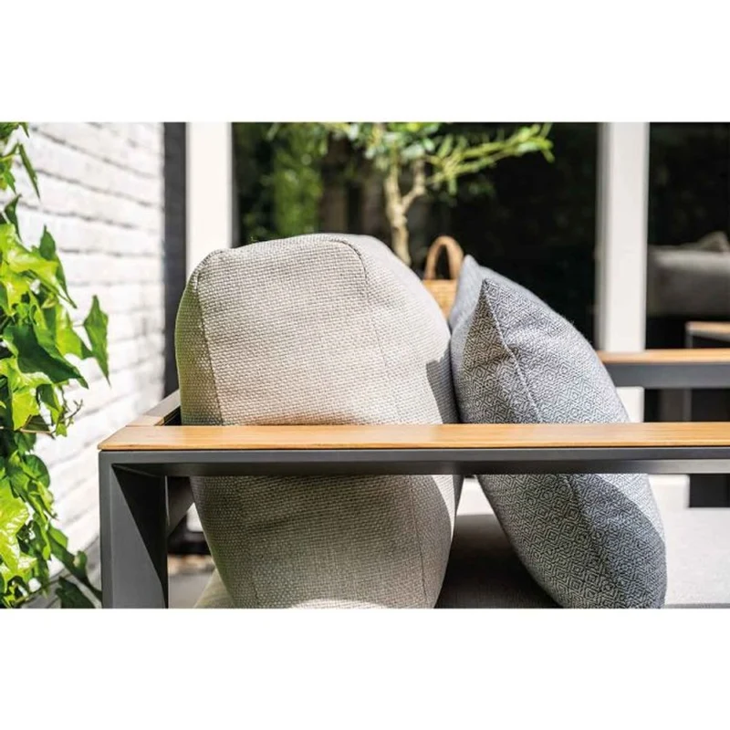 Garden Impressions Levanto lounge fauteuil carbon black valley sand light teaklook