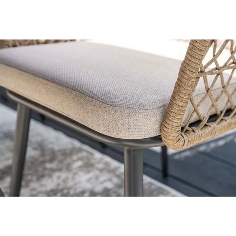 Allasio tuinset 7-delig carbon black met Vigo tuintafel 230x100 cm light teak vironwood