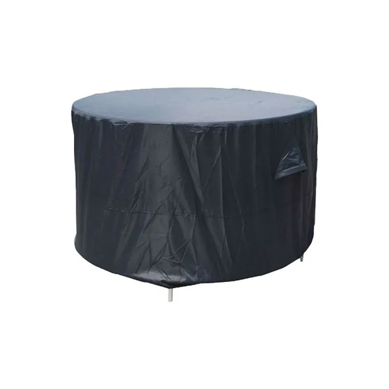 Allasio tuinset 6-delig carbon black met Edison tuintafel rond 148 cm light teak vironwood