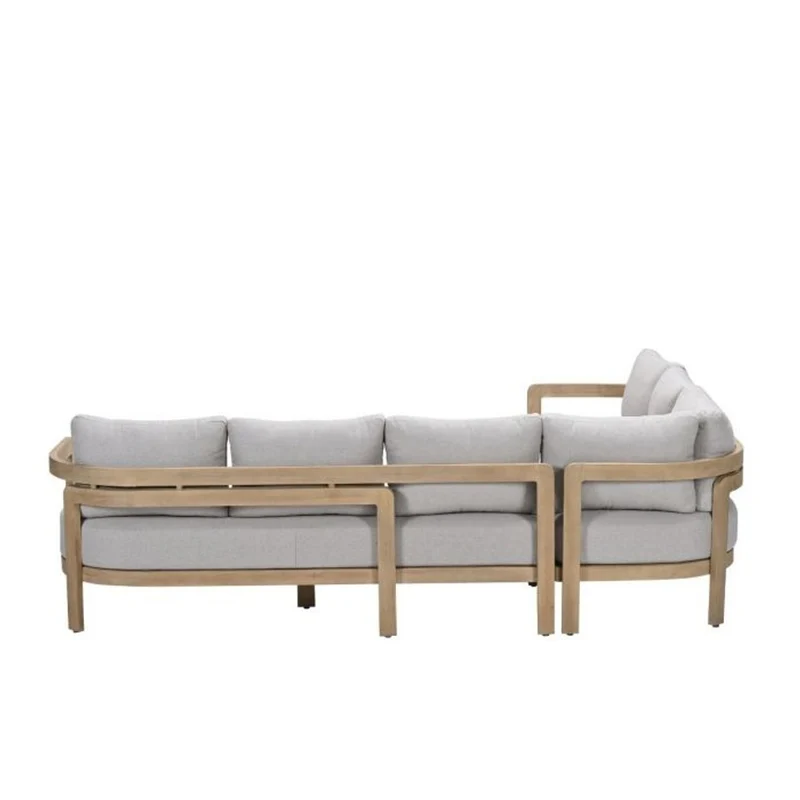 Garden Impressions Ibiza lounge-dining set 2-delig links acacia white wash grijs zand