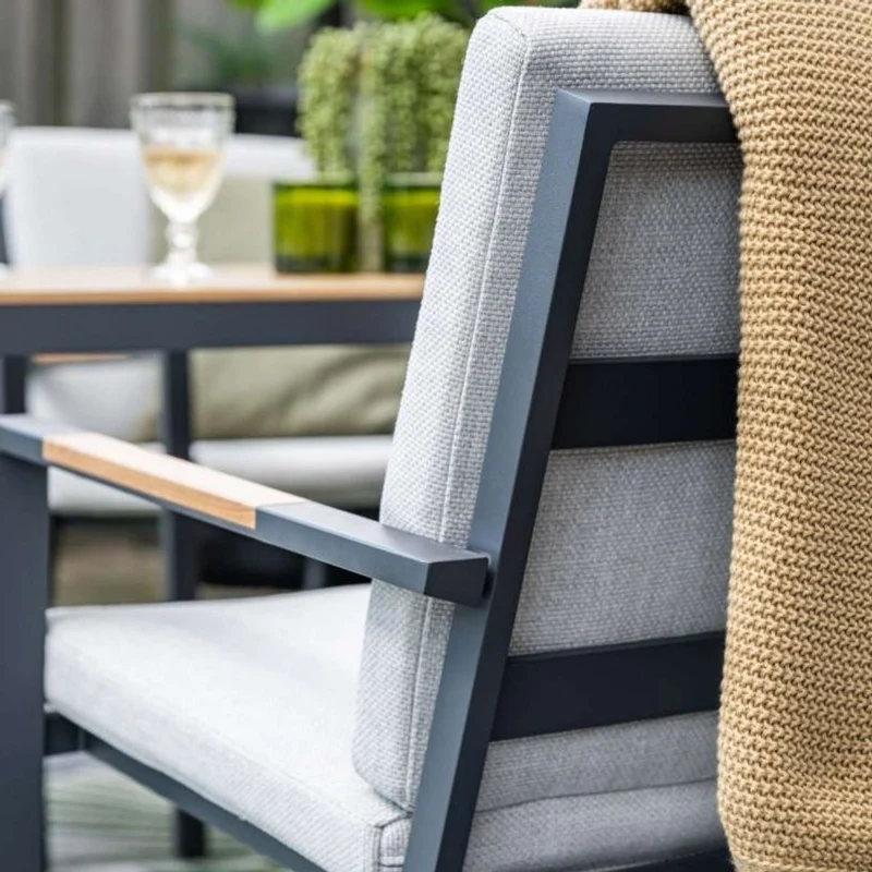 Felini tuinset 5-delig carbon black met Felini tuintafel