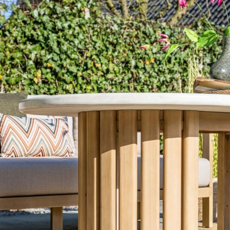 Garden Impressions Ibiza lounge-dining tafel 170x100xH68 cm acacia white wash sand
