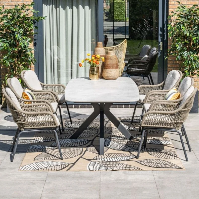 Garden Impressions San Fele dining tafel 220x100xH72 cm carbon black Melfi sand resin
