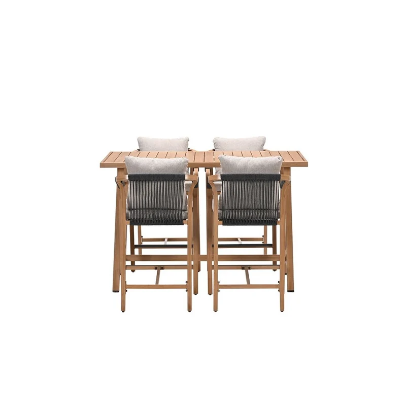 Garden Impressions Monti barset 5-delig- light teaklook rope lava zwart gobi sand