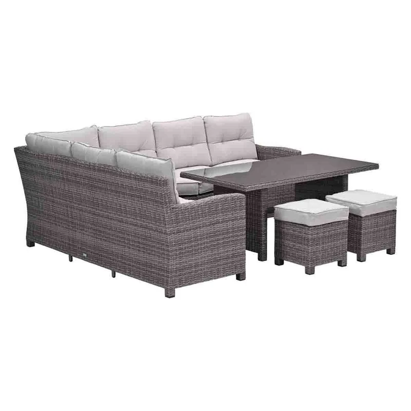 Garden Impressions Blue bird lounge-dining set 5-delig links organic grijs desert sand