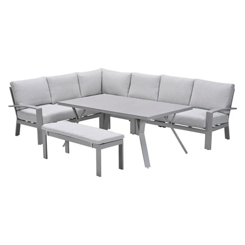 Garden Impressions Rondo lounge-dining set 6-delig carbon black valley sand