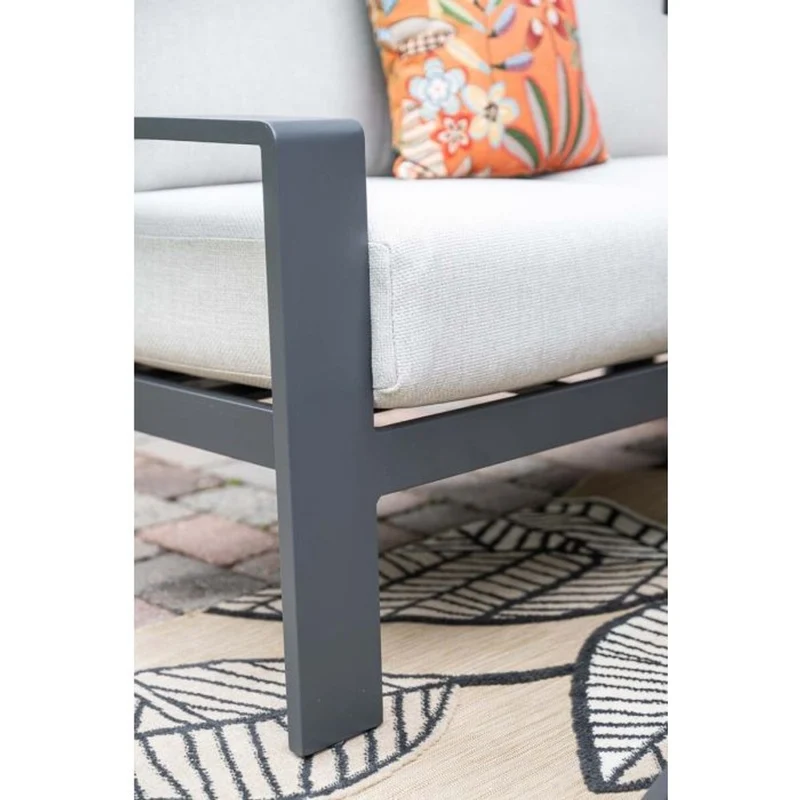 Garden Impressions Rondo lounge-dining set 6-delig carbon black valley sand