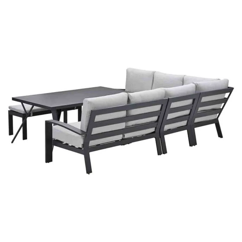 Garden Impressions Rondo lounge-dining set 6-delig carbon black valley sand