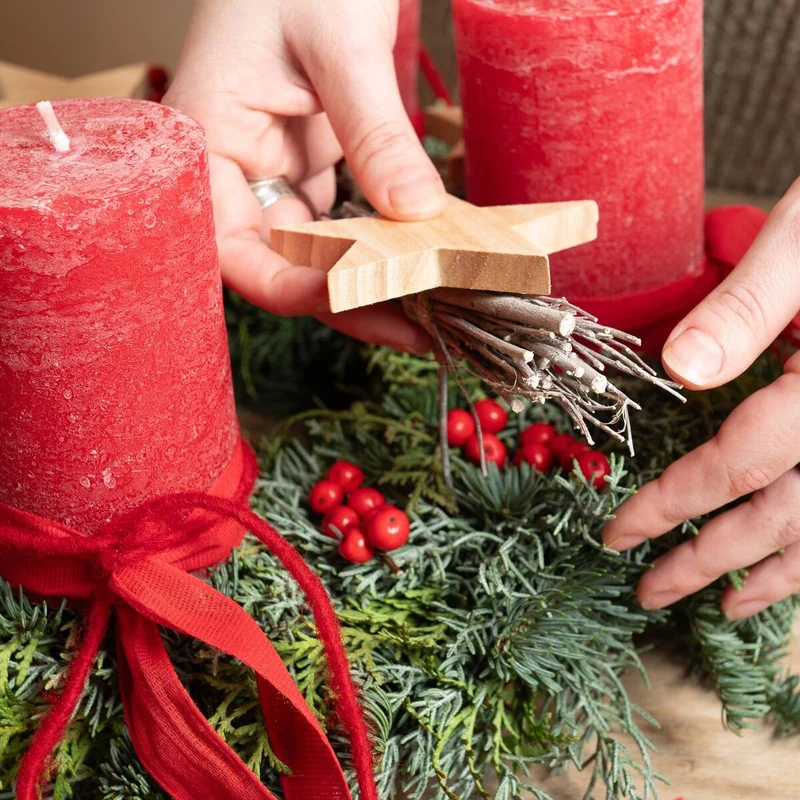 Adventskranz "Roter Zauber“