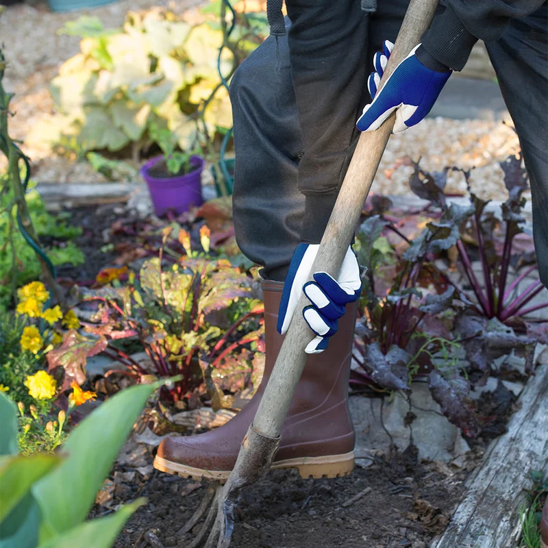 Leder-Gartenhandschuhe marineblau