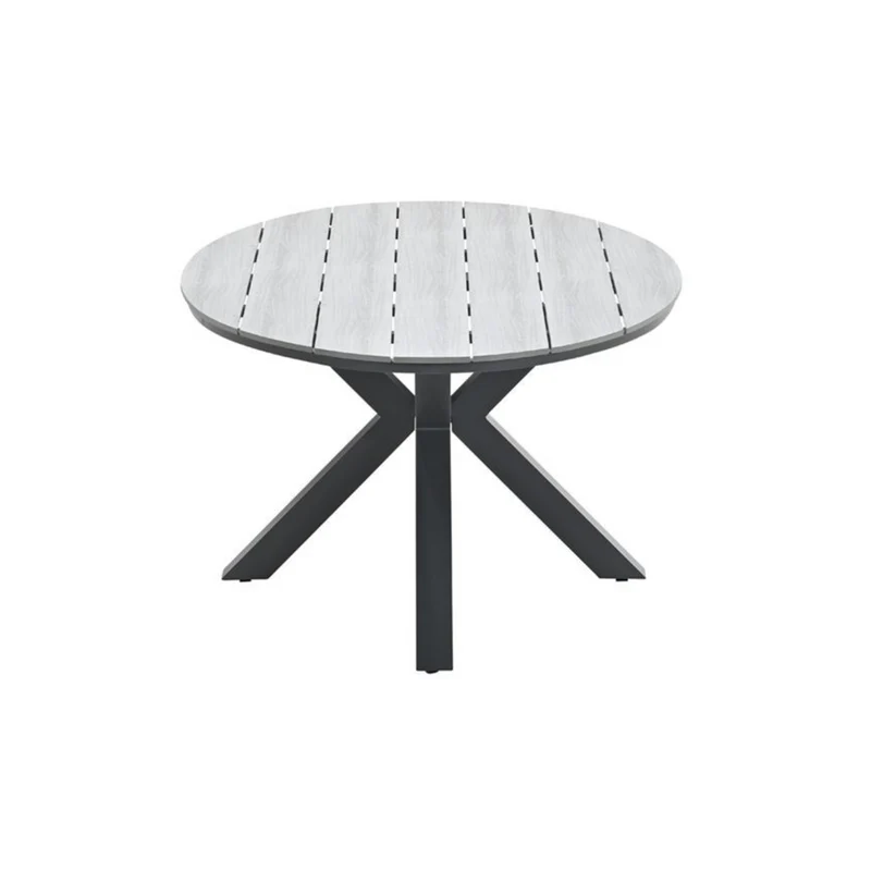 Edison tuintafel - ovaal - 180x115 cm - carbon black - grey teak Vironwood