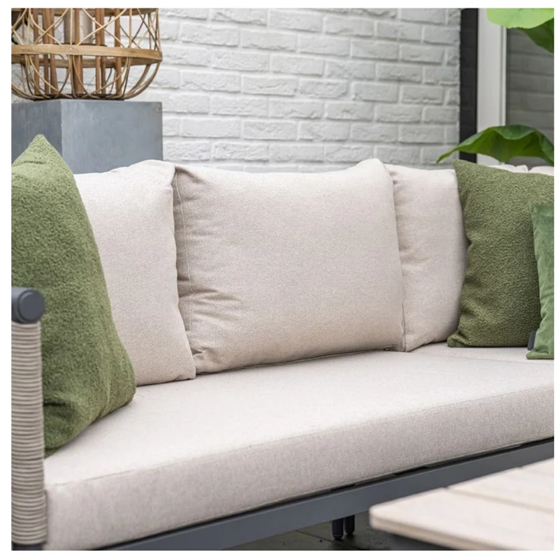 Lea hoek loungeset - 4-delig - aluminium carbon black - rope taupe
