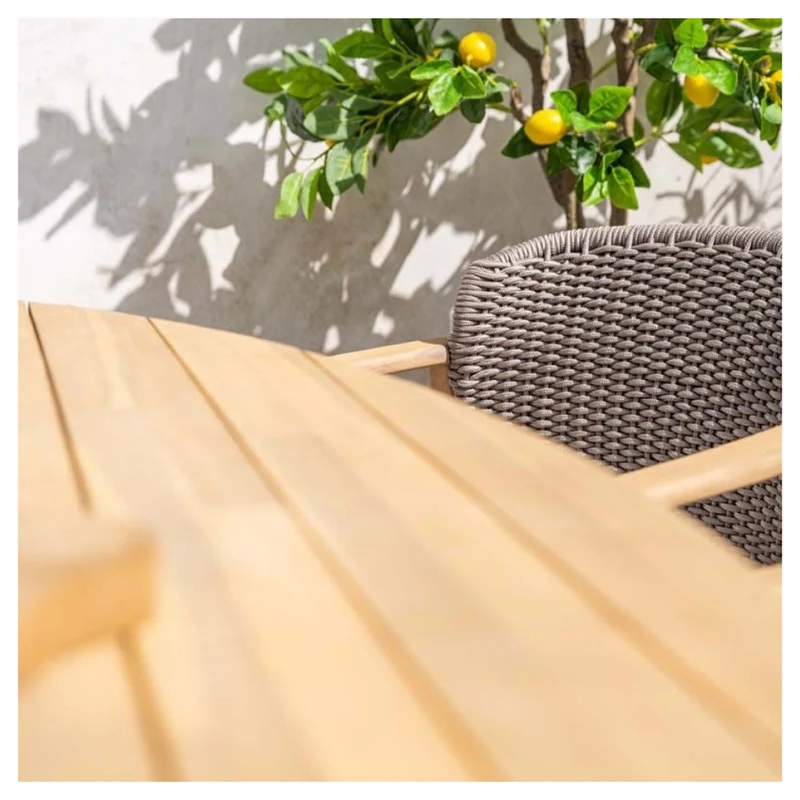 Urania houten tuintafel ovaal - 220x115 cm - acaciahout met white wash