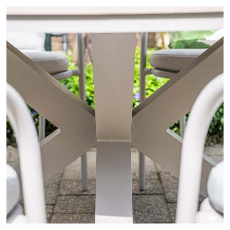 Edison tuintafel rond - 148 cm - taupe - light teak Vironwood
