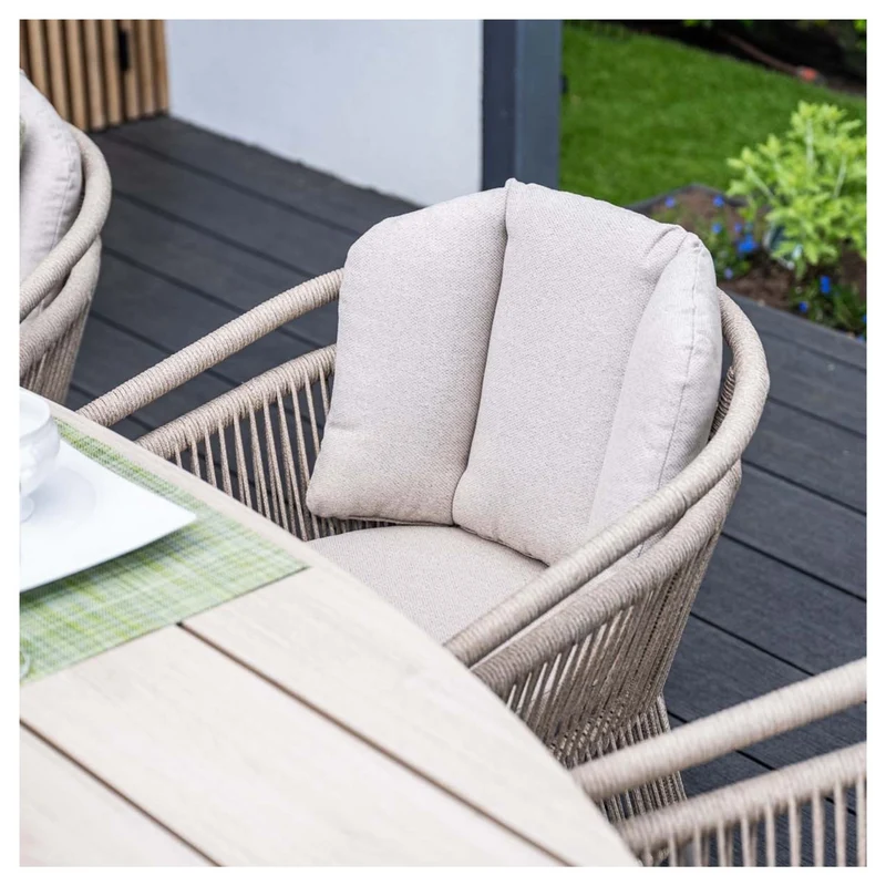 Edison tuintafel ovaal - 280x140 cm -taupe - light teak Vironwood