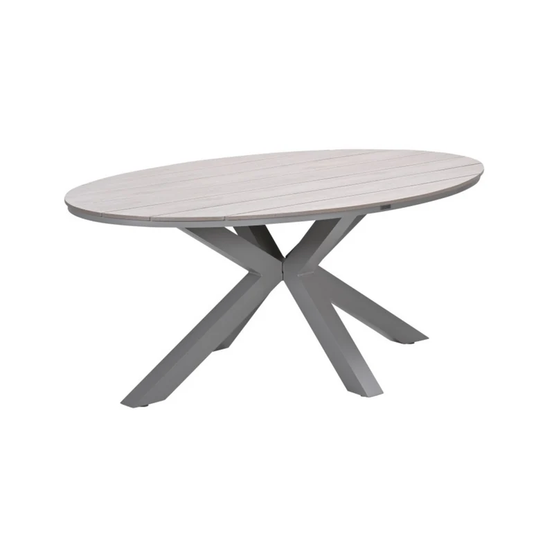 Edison tuintafel ovaal - 180x115 cm -taupe -light teak Vironwood