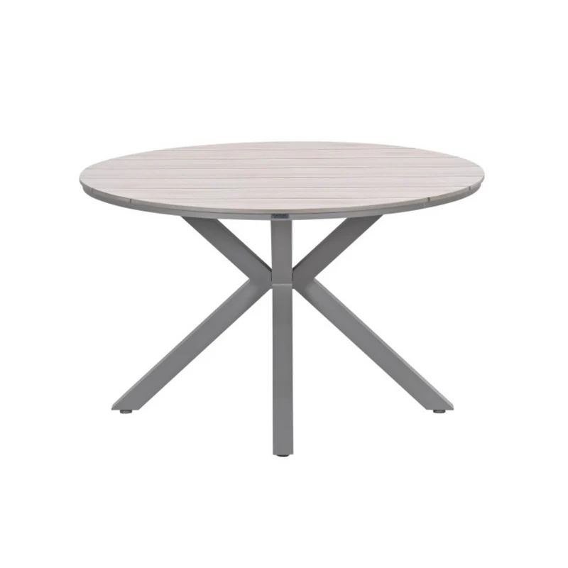 Edison tuintafel rond - 122 cm - taupe - light teak Vironwood