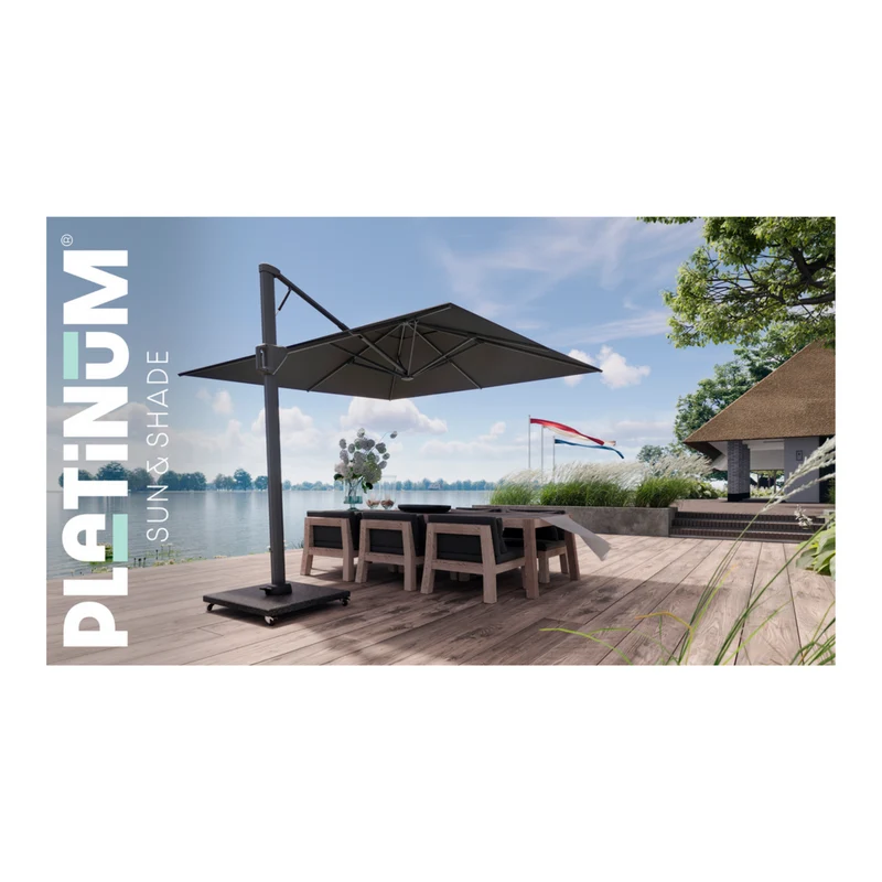 Platinum Sun & Shade zweefparasol Beaufort premium 320x320 Faded black