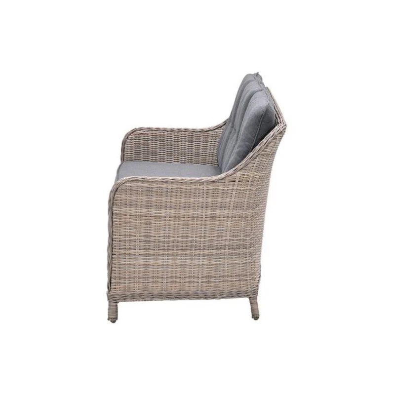 Milwaukee driezits tuinbank wicker - vintage willow - mystic grey