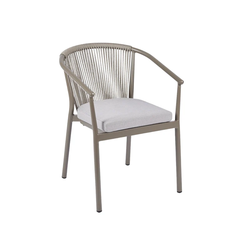 EDG tuinstoel set van 2 rope taupe