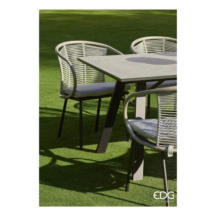 EDG Dining tuinset 6 personen aluminium rope
