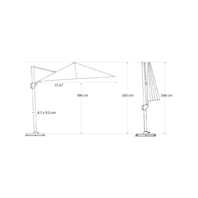 Platinum Sun & Shade zweefparasol Voyager T¹ ø300cm lichtgrijs