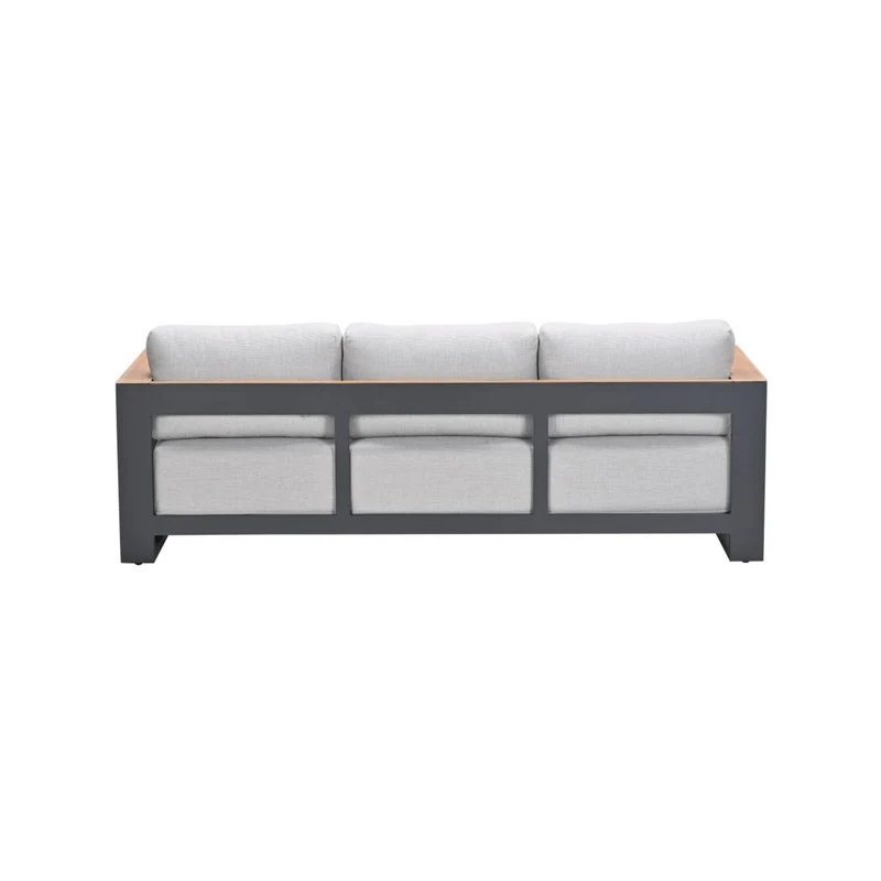 Levanto driezits loungebank - carbon black - valley sand light teaklook
