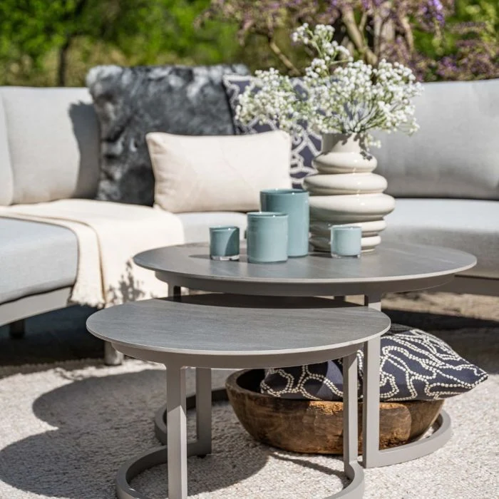 Garden Impressions Monte Carlo lounge tafel Ø60xH35 cm taupe Centostone Napoli sand