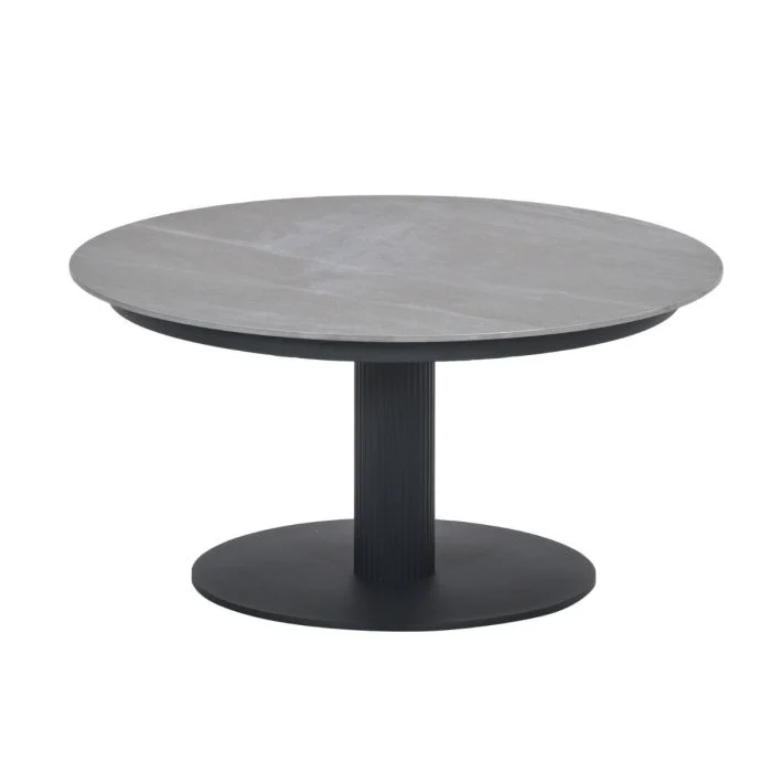 Garden Impressions Nice lounge tafel Ø80xH40 cm carbon black Centostone Napoli sand