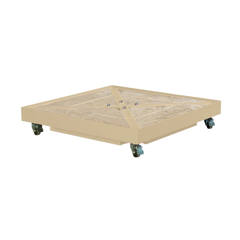 Platinum Sun & Shade Ceramica Sandstone 90 kg vulbare premium parasolvoet met zwenkwielen voor zweefparasols.