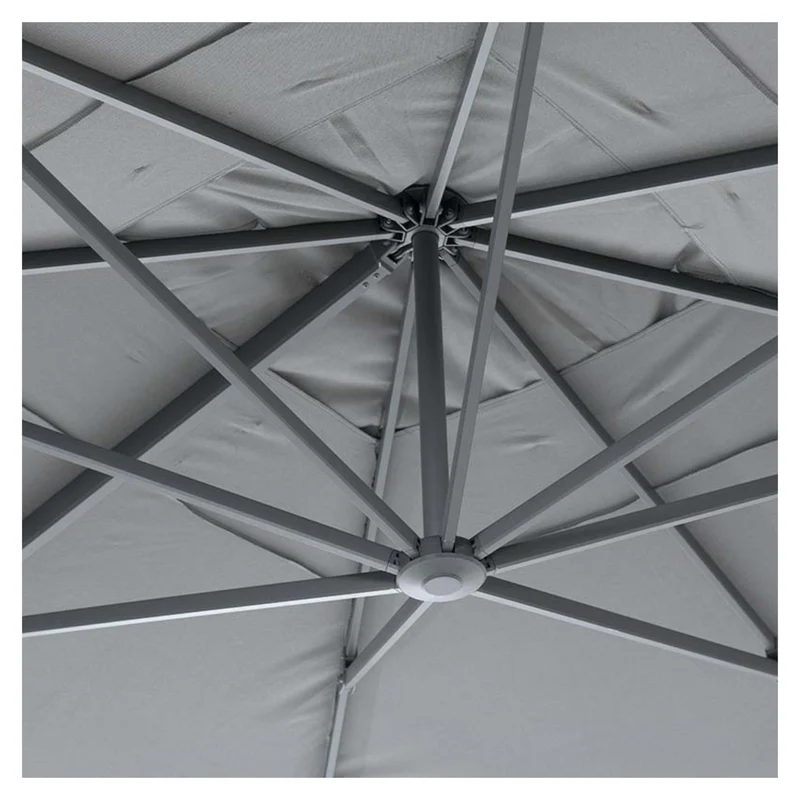 Hawaii King pole zweefparasol - 400x400 cm - carbon black - dark grey