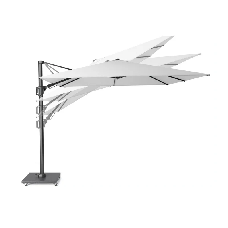 Platinum Sun & Shade zweefparasol Challenger T¹ Telescope premium 350x350 Faded black.