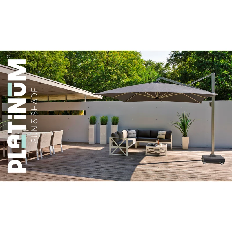 Platinum Sun & Shade zweefparasol Icon Premium 350x350 Faded black.