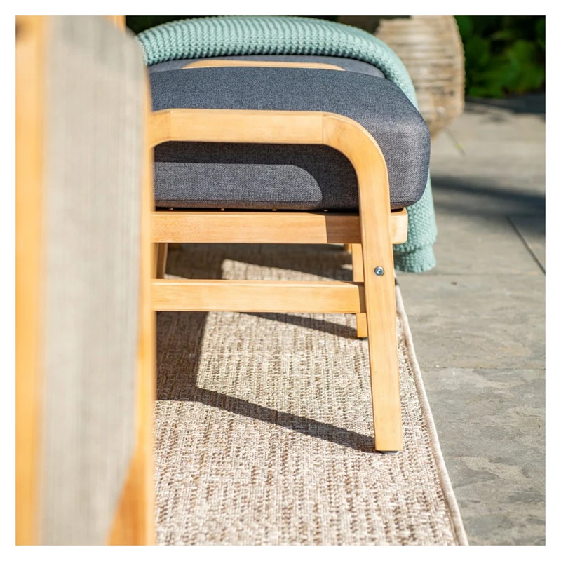 Garden Impressions Santos lounge diningset - 5-delig - links acacia white wash - rope dark grey - mystic grey