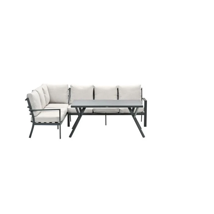 Garden Impressions Sergio lounge-diningset 3-delig links carbon black desert sand
