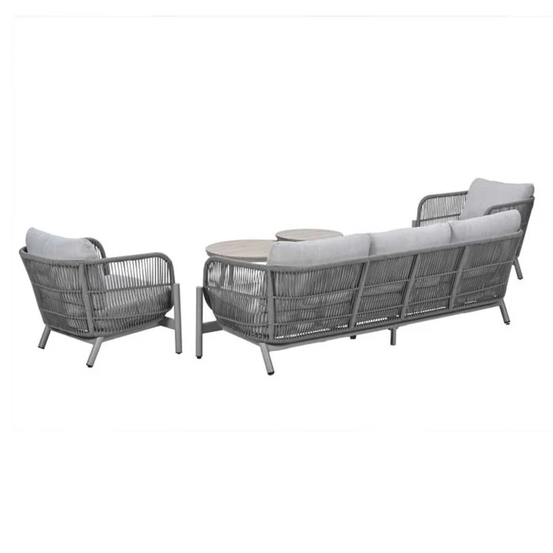 Garden Impressions Catanzaro loungeset 3-delig taupe rope grijs zand valley sand