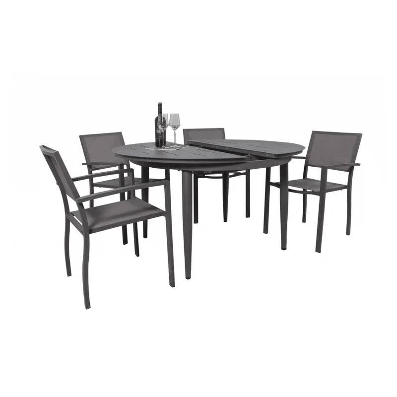 Boender Outdoor dining tuinset 5 delig aluminium antraciet grijs