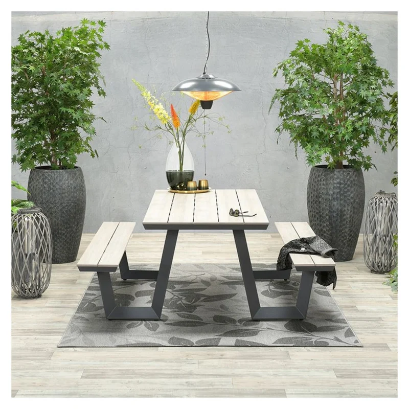 Bell picknick set - 200x178 cm - carbon black - light teak vironwood