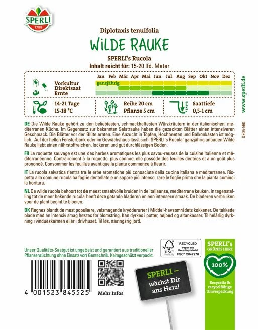 SPERLI Wilde Rauke-Samen 'Rucola'