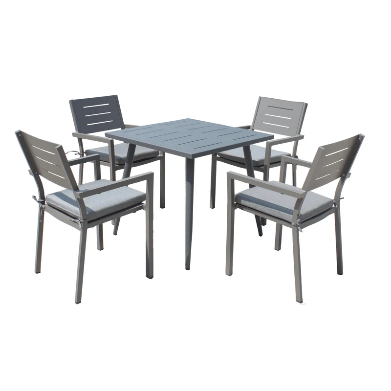 Boender Outdoor Tuinset 5-delig met kussens diningset Antraciet