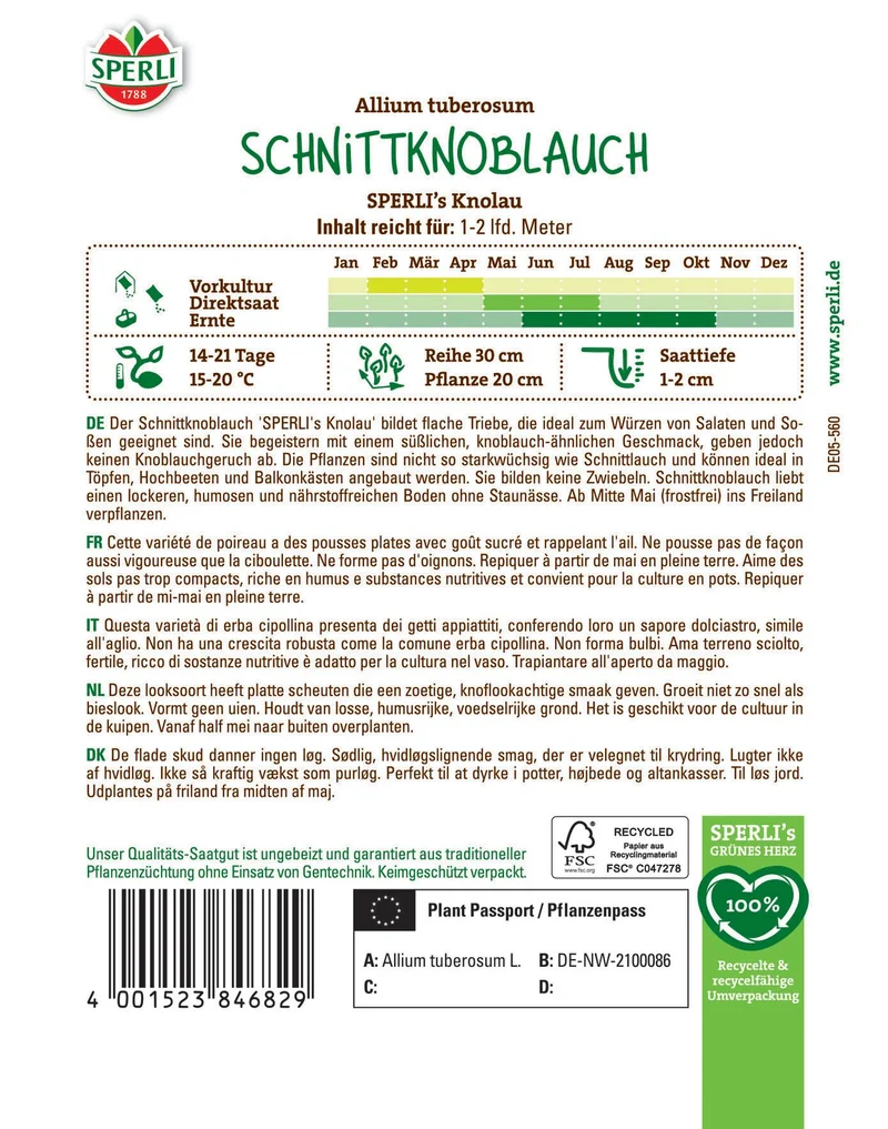 SPERLI Schnittknoblauch-Samen 'Knolau'