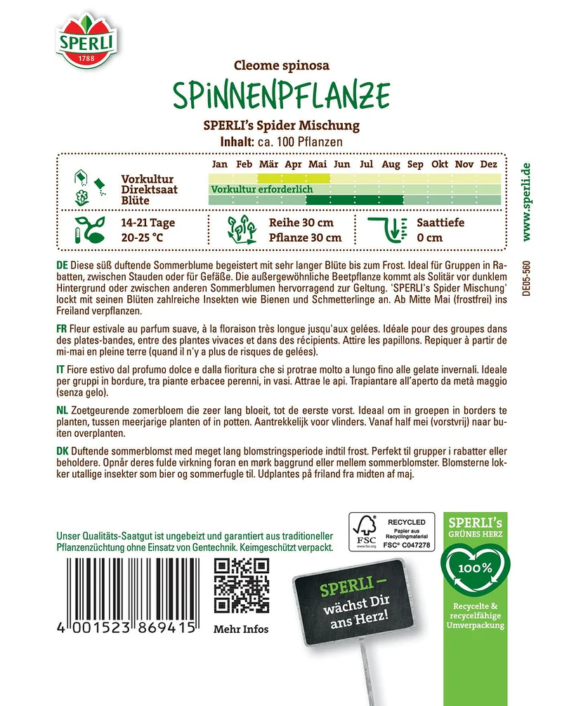 SPERLI Spinnenpflanzen-Samen "Spider Mischung"