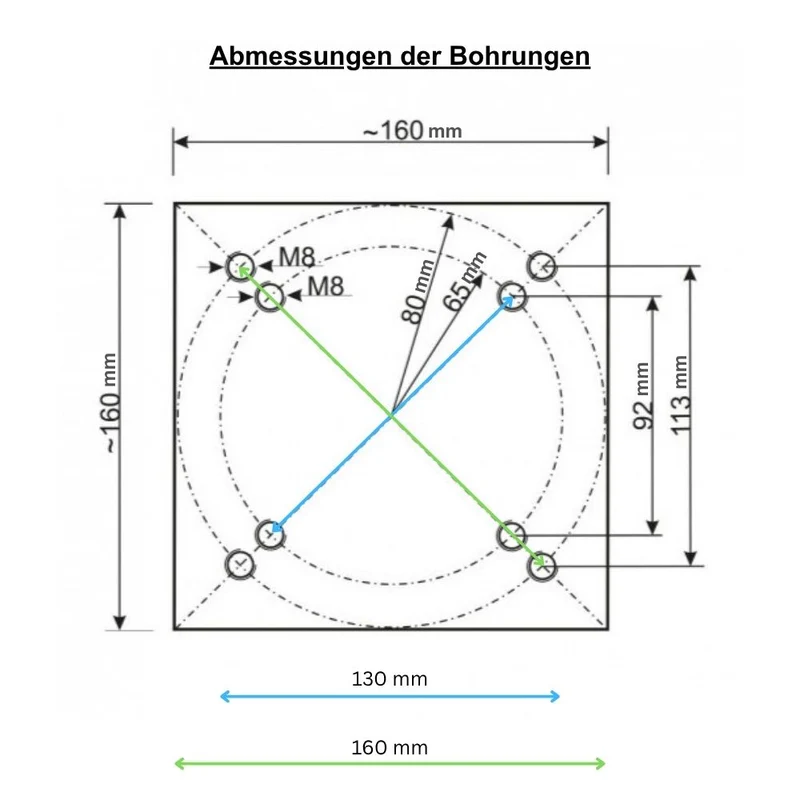 Bodenhülse zum Einbetonieren für Sonnenschirme