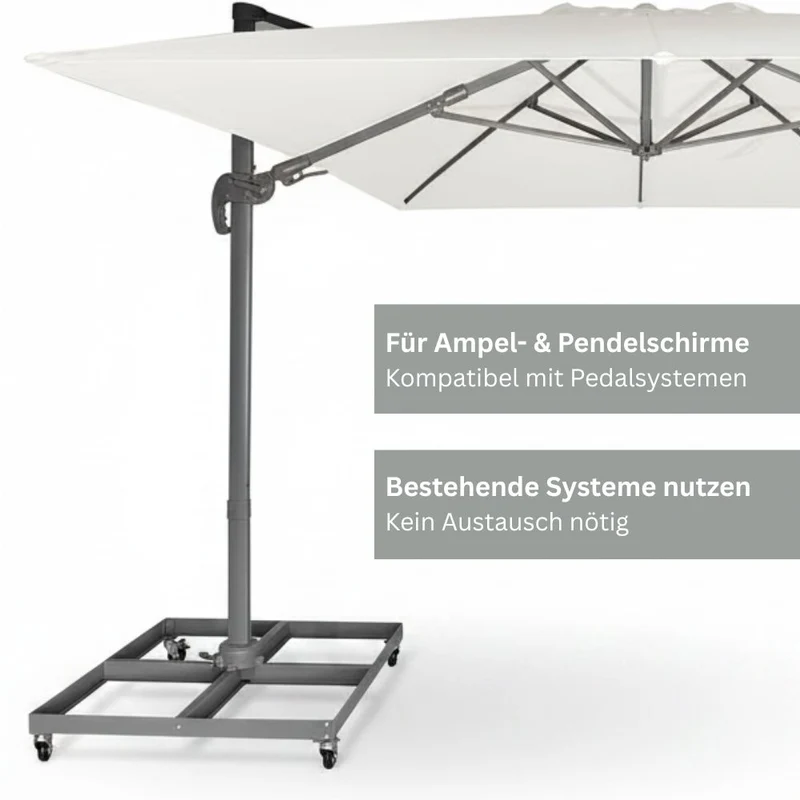 Universal Sonnenschirmständer rollbar für Ampel-, Mittelstock- & Marktschirme