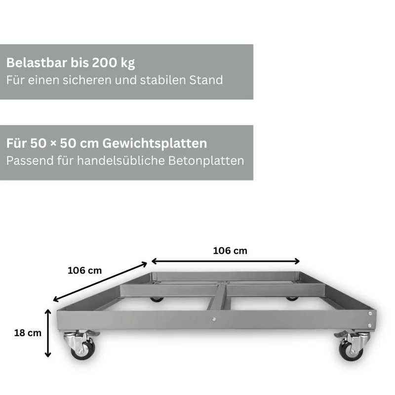 Universal Sonnenschirmständer rollbar für Ampel-, Mittelstock- & Marktschirme