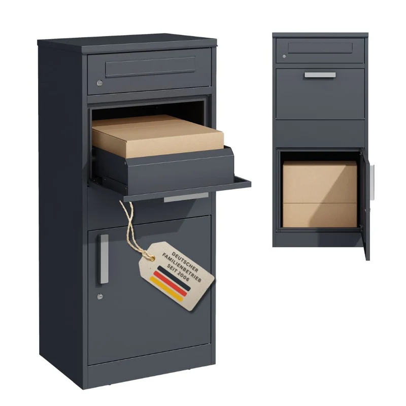 Paketbriefkasten für Briefe & Pakete Anthrazit