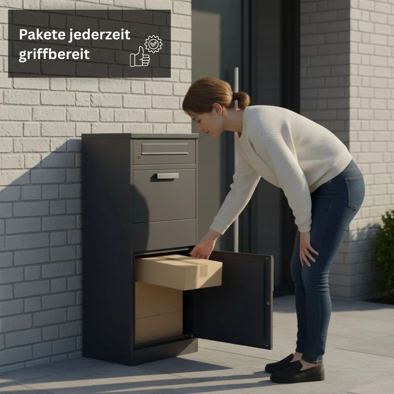 Paketbriefkasten für Briefe & Pakete Anthrazit