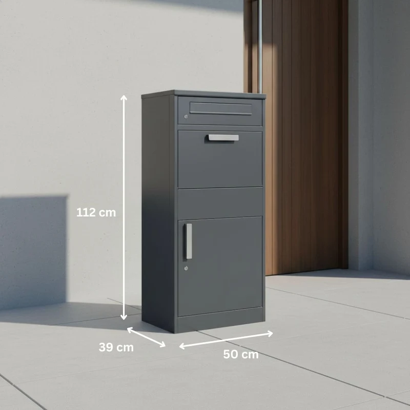 Paketbriefkasten für Briefe & Pakete Anthrazit